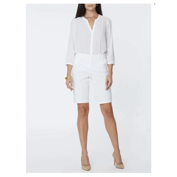 NYDJ Bermuda 11 Inch Twill Shorts - Picture 3 of 10